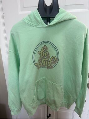 Gildan Light Green "Be Kind" Graphic Hoodie
